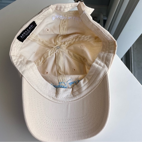 *Limited Edition* Peach & Lily Embroidered Cream Canvas Baseball Cap - Picture 9 of 9